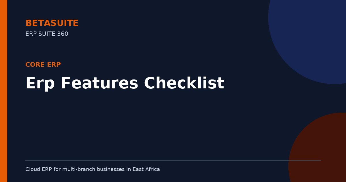 Erp Features Checklist