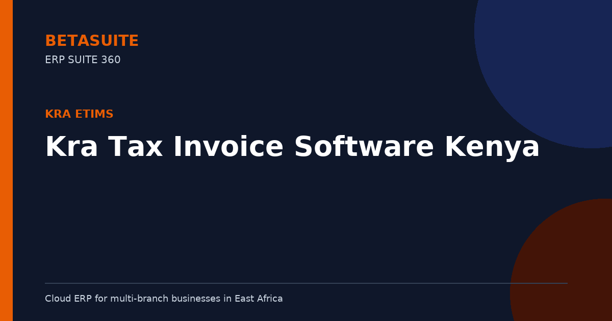 Kra Tax Invoice Software Kenya