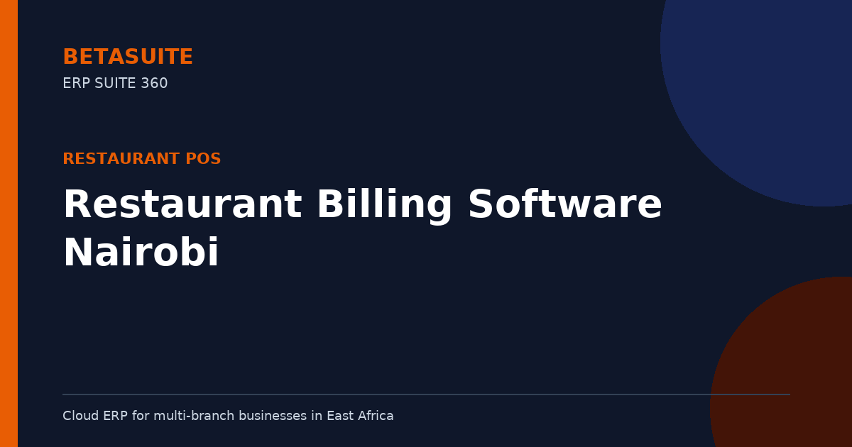 Restaurant Billing Software Nairobi