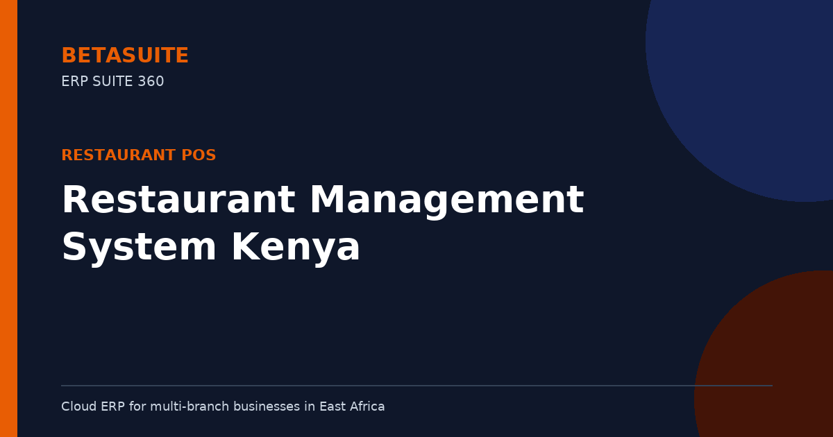 Restaurant Management System Kenya