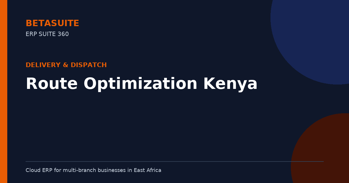 Route Optimization Kenya